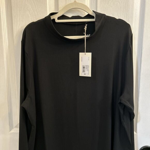 NWT A New Day Women’s Mock Turtleneck Bodysuit Black 3X Plus Size Snap Closure - Picture 6 of 16